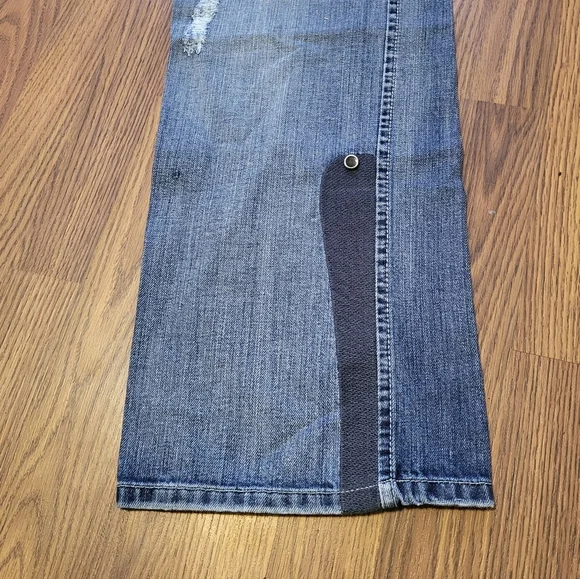 Wooquat 36x32 Men’s Distressed Western Jeans Studded Embroidered Cowboy Bootcut - Picture 10 of 16